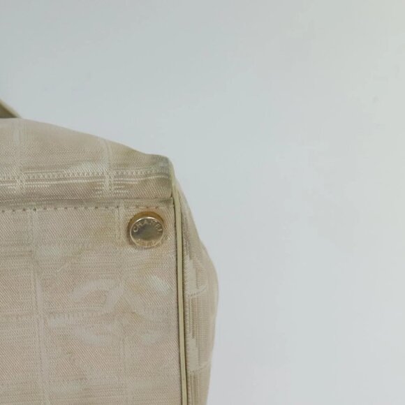 CHANEL New Travel Line Hand Bag Nylon Beige CC Auth bs24763 - Picture 2 of 16